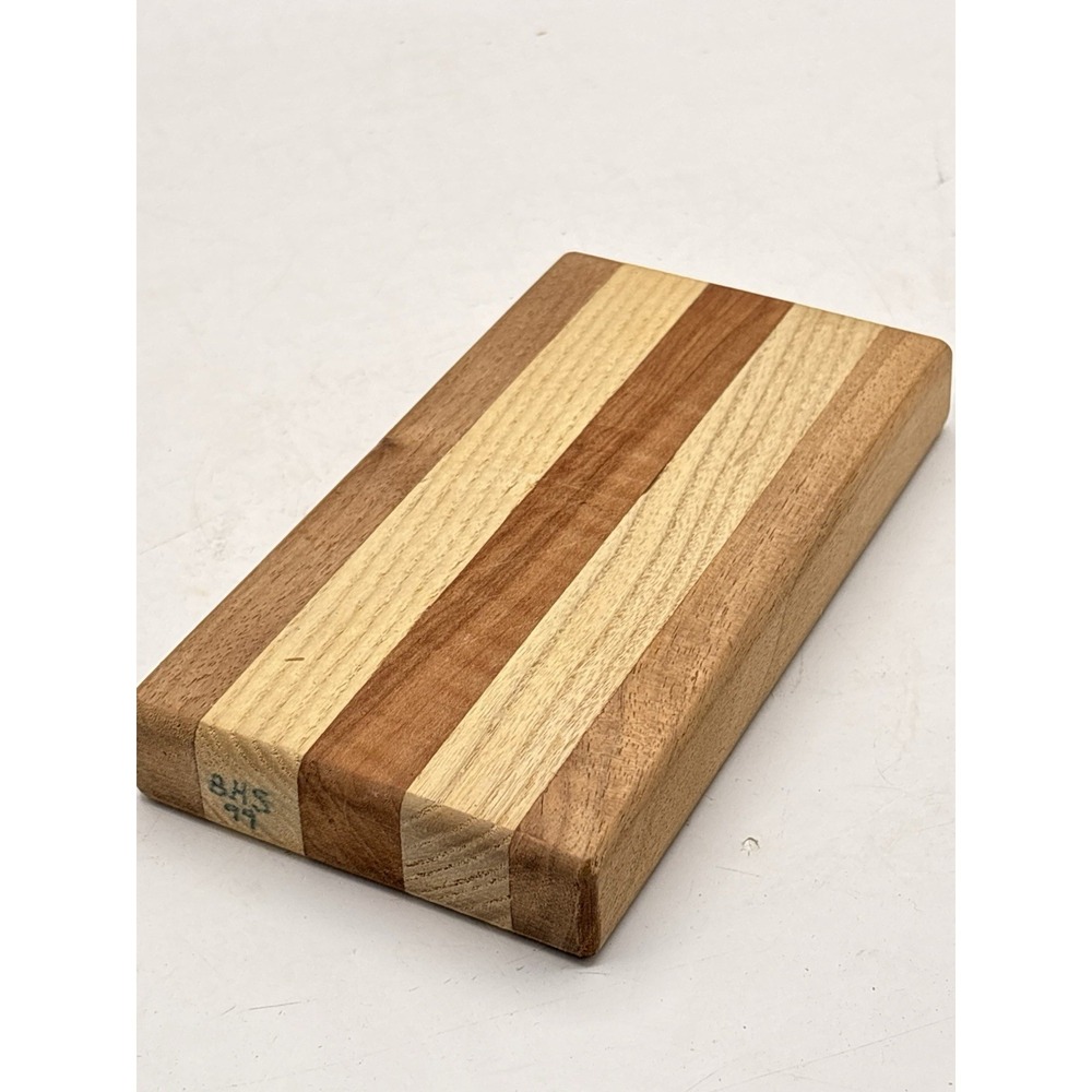 Vintage Small Wood Cutting Board Handmade 1999   3" X 6" X 1" Decor Riser